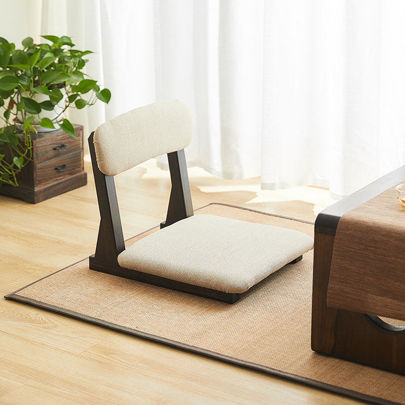 日式实木飘窗榻榻米座椅宿舍床上懒人椅无腿小凳子靠背矮椅子坐地