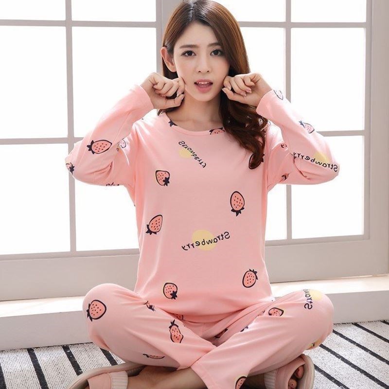 Pyjamas ladies can wear long sleeves outside home wear thin