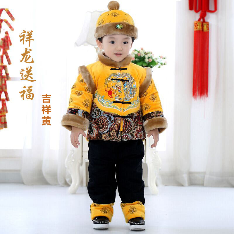 婴儿棉衣自然礼服童年周岁儿童套装冬季男童宝