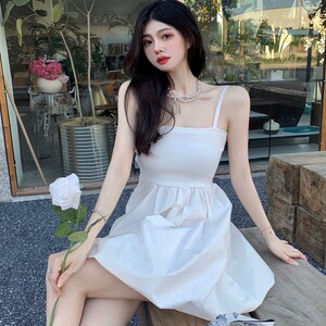 Milk sweet first love short skirt French gentle wind high sense fairy suspender skirt summer casual dress