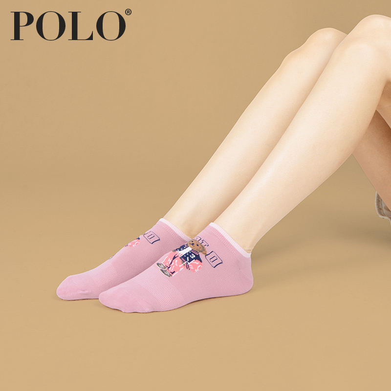 Polo潮牌袜子女春夏季薄短筒短袜