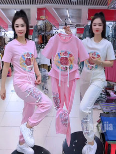 新中式国风套装女夏季2024新款纯棉短袖盘口上衣高级感洋气俩件套