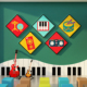 音乐教室墙面装饰布置钢琴行房艺术文化教育培训辅导工作机构贴画