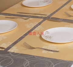 米黄色樱桃花餐垫 酒店饭店餐桌垫 时尚布艺 西餐垫 宜家欧式餐垫