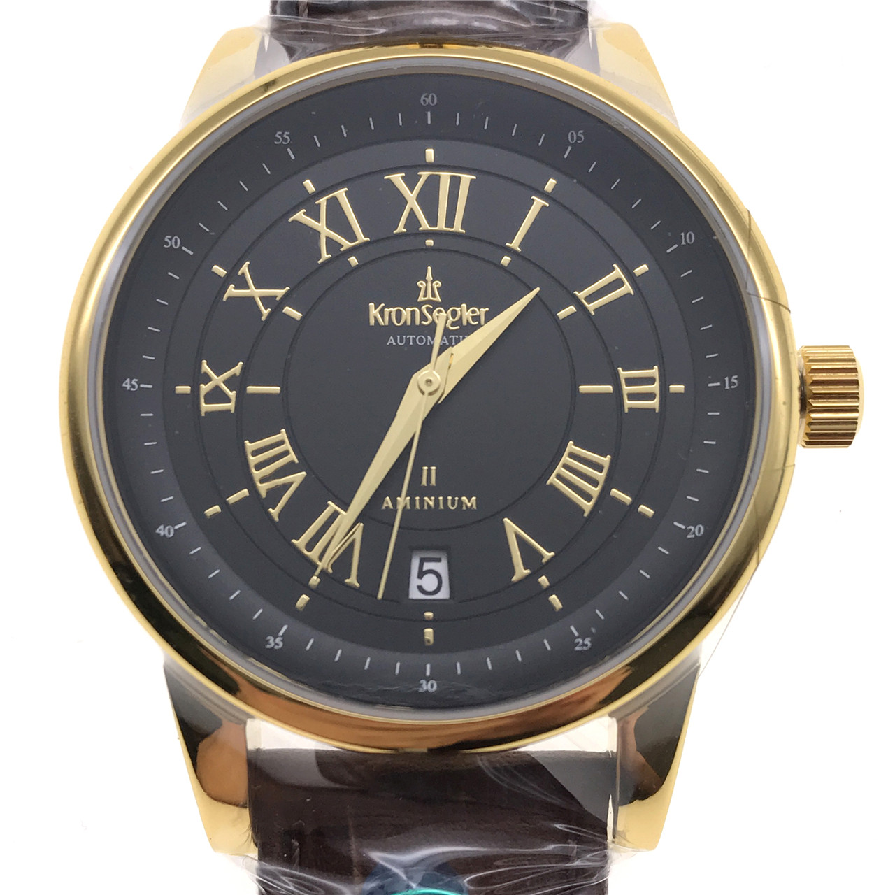 9新]坤格aminium Ⅱ系列ks748.hg皮带黑面自动机械男表