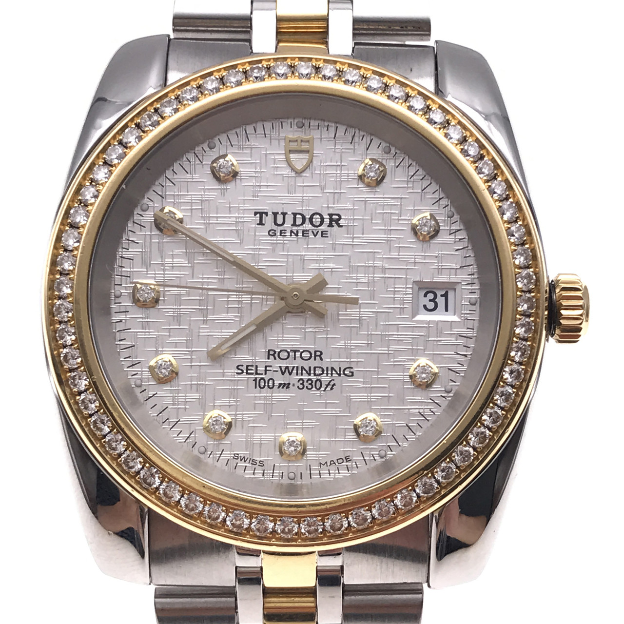 [9.5新]帝舵经典系列18k黄金精钢钻石刻度自动机械男表