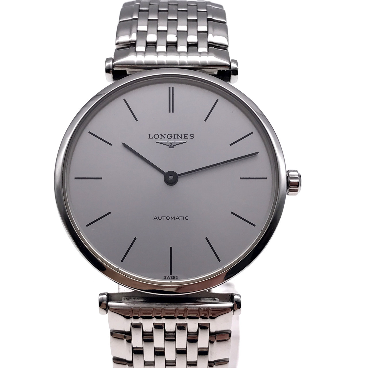 [9.5新]浪琴嘉岚系列精钢银白面自动机械男表