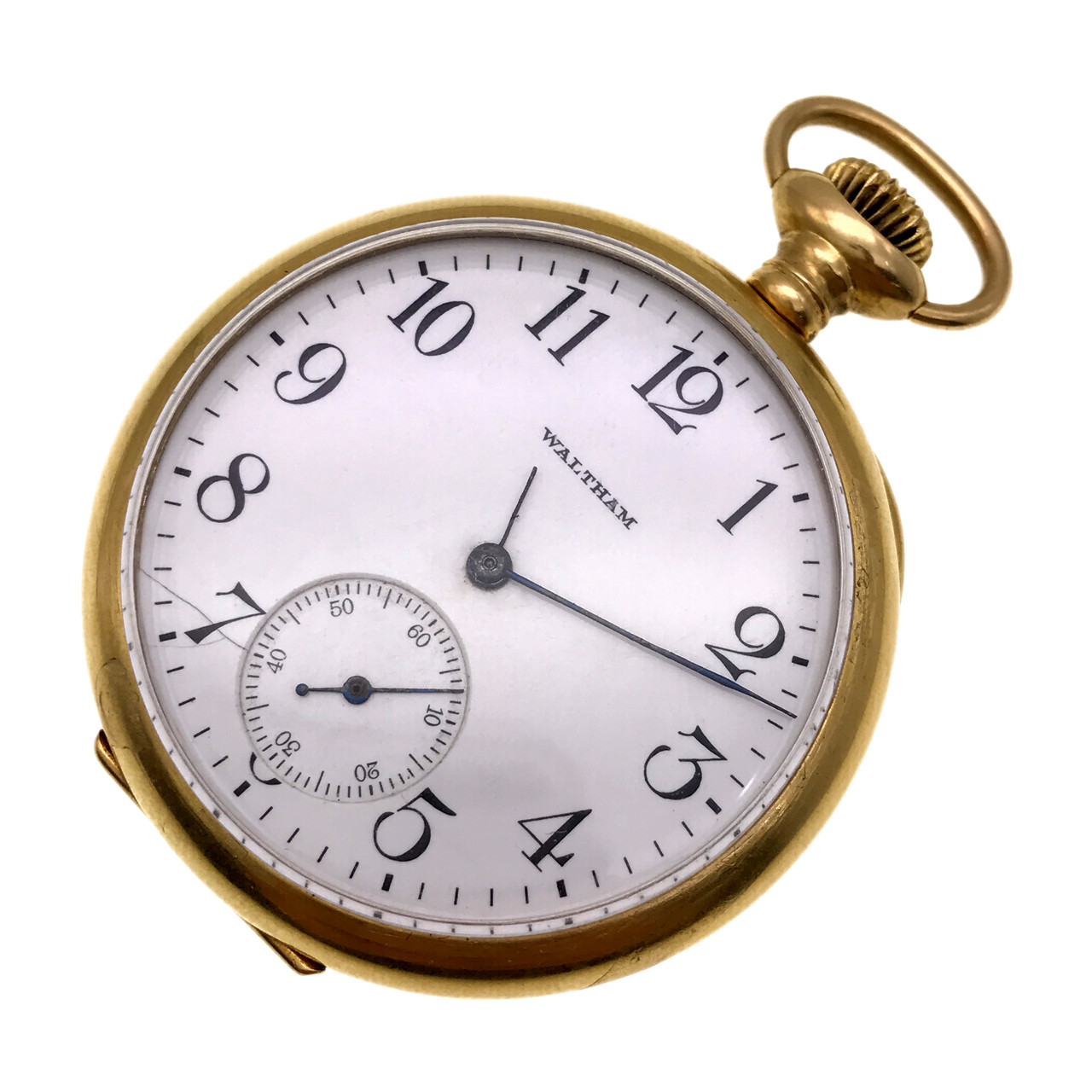 [8.5新] waltham 18k黄金 小秒针 手动机械 怀表