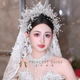 王妃新娘奢华精致婚礼重工水晶皇冠发箍跟妆礼服宴会双层叠加头饰