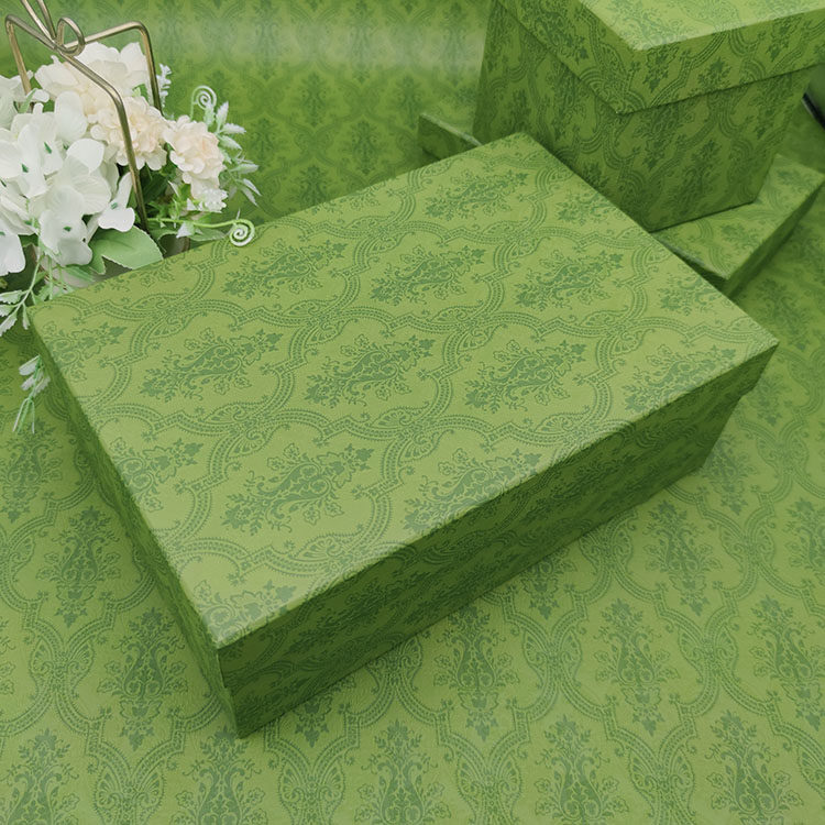 绿色礼品盒纸大号长方形复古文艺礼物包装空盒子衬衫定制logo礼盒