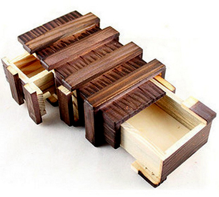 传统经典智力玩具孔明盒鲁班盒三开大魔盒打不开动脑益智玩具包邮