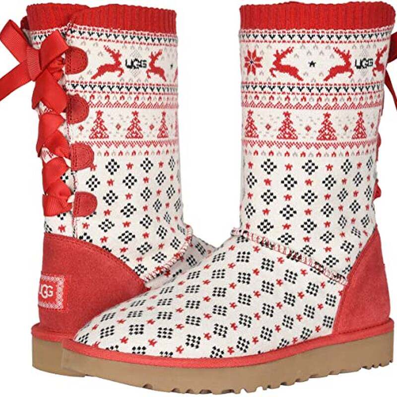 ugg女雪地靴高筒20周年圣诞限定款织物面保暖冬季正品9286939