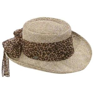 scala女士帽子赌徒帽豹纹蝴蝶节丝带舒适时尚逛街正品807589