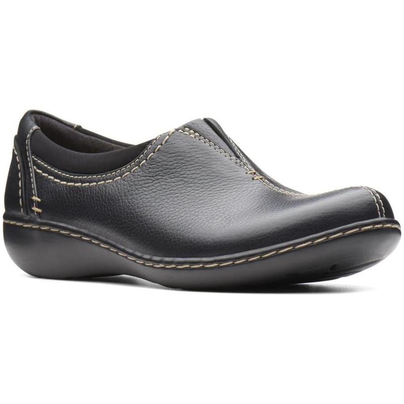 clarks女乐福鞋单鞋皮鞋套脚浅口平底舒适中老年春秋正品85879