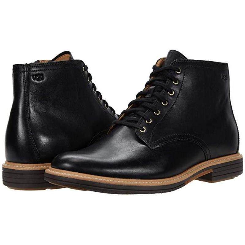 axonus海外专营店的优惠券大全—ugg男黑色皮靴系带减震工装休闲靴