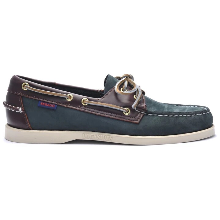 sebago/仕品高男帆船鞋皮质撞色2扣眼系带休闲鞋正品743007
