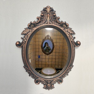 t北欧式仿古浴室镜挂墙卫生间洗手台梳妆镜子美容院ktv化妆镜子