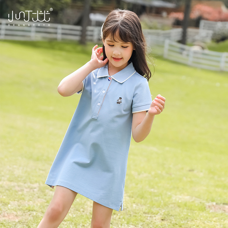 girl POLO Skirt school wind 2022 Summer wear new pattern children T-shirt dress Embroidery Cartoon Western style Easy skirtin the Children/Baby/Family fitted , children POLO Sweater category - from Buy2taobao.com to provide professional Taobao agent buy service