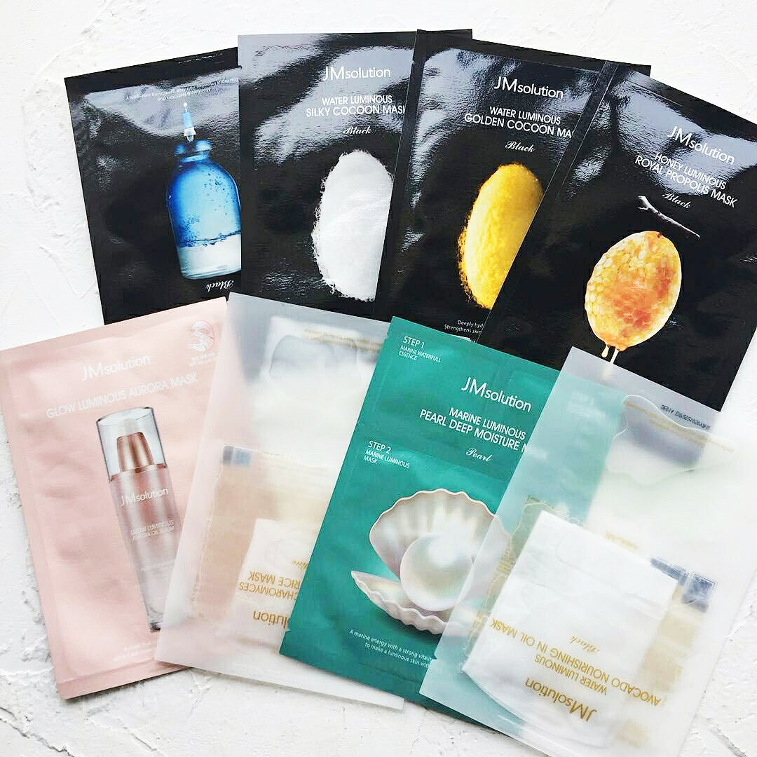 韩国jmsolution玻尿酸水光蜂蜜黄金 珍珠三部曲蚕丝面膜 小乔自用