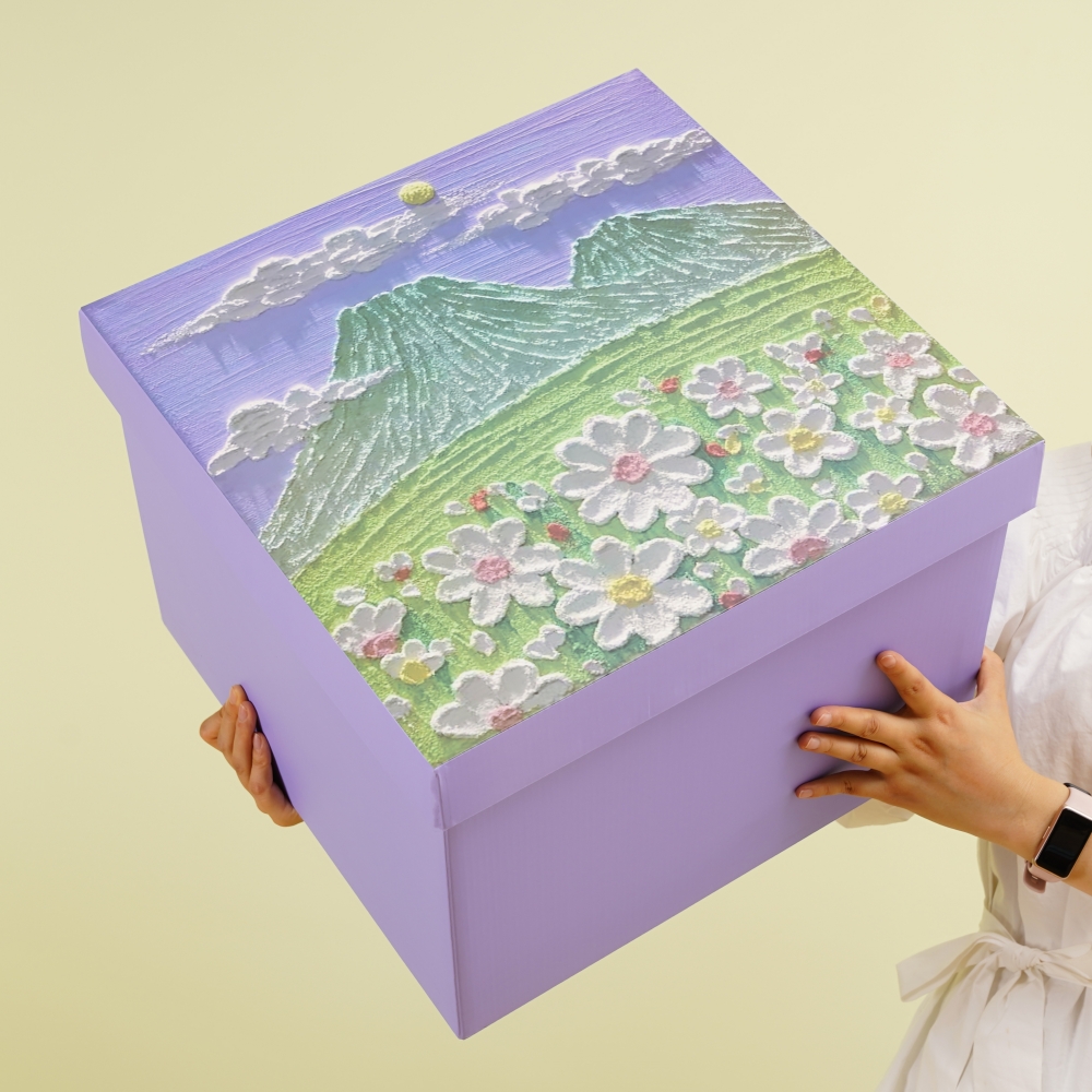 超大号油画风礼物盒创意生日礼物包装