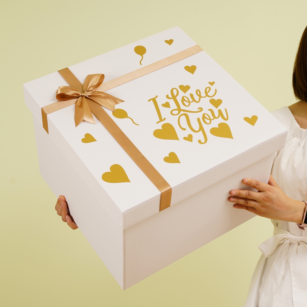 超大白色礼物盒送女友生日礼物包装盒