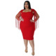 Plus size Party Dress Women big size Wedding Evening red 4xl