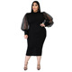 fat ladies plus over size black long dress for female 3xl 4x