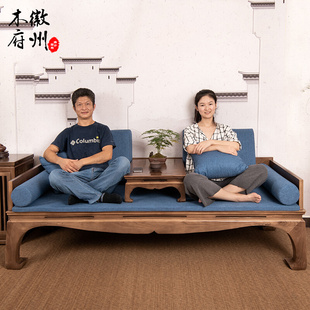 老榆木罗汉床实木仿古罗汉榻新中式客厅沙发小户型单人床