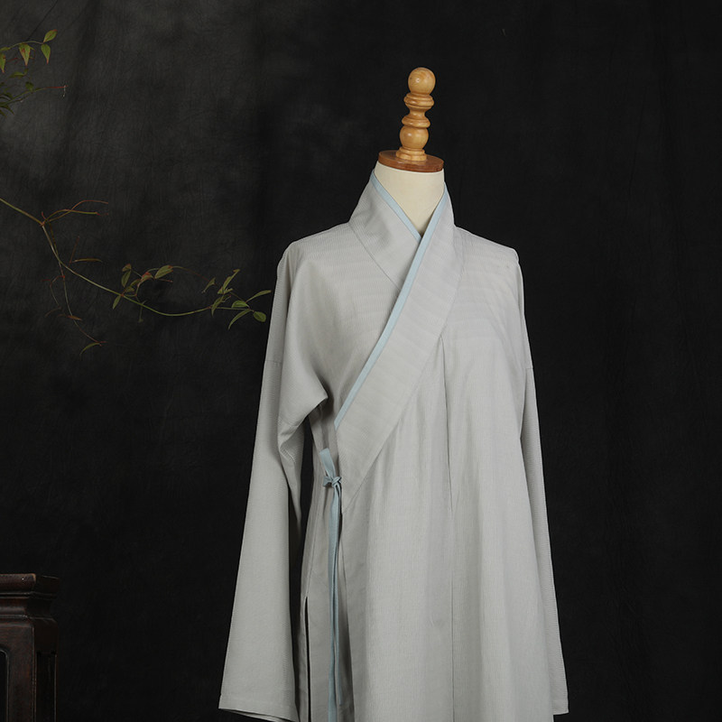 【子后汉服】原创宋制窄袖长衫春秋薄款纯色灰色天丝亚麻男女通款