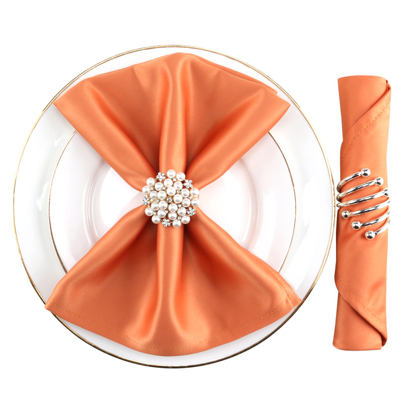 北欧酒店折花口布餐巾布围脖高档餐厅轻奢样板间西餐餐巾餐扣套装