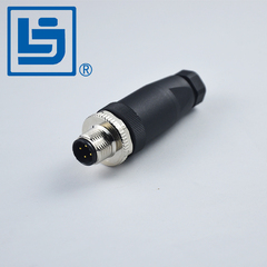 专业生产LJ牌 A型4芯/5芯M12传感连接器 防水防油 自动化专用