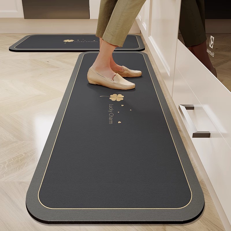 厨房专用防油脚垫子防滑地垫可擦免洗硅藻泥防水家用长条吸水地毯