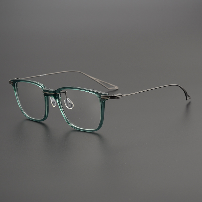 刀锋战士ACT-Eiagt方形全框板材纯钛复古男女士近视眼镜框架