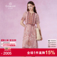 乔万尼商场同款真丝桑蚕丝连衣裙2025新款v领设计显瘦EM2E786106