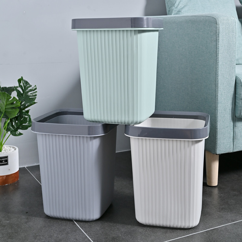 达福芮素色北欧风方形无盖垃圾桶简约家用客厅厨房卫生间分类塑料