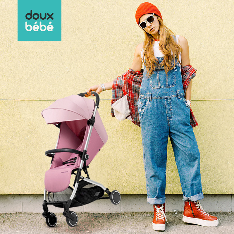 英国douxbebe轻便婴儿推车宝宝可坐躺便携折叠高景观儿
