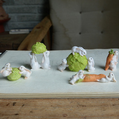 真自在原创13款小兔子系列装饰摆件微景观创意家居饰品划船动物