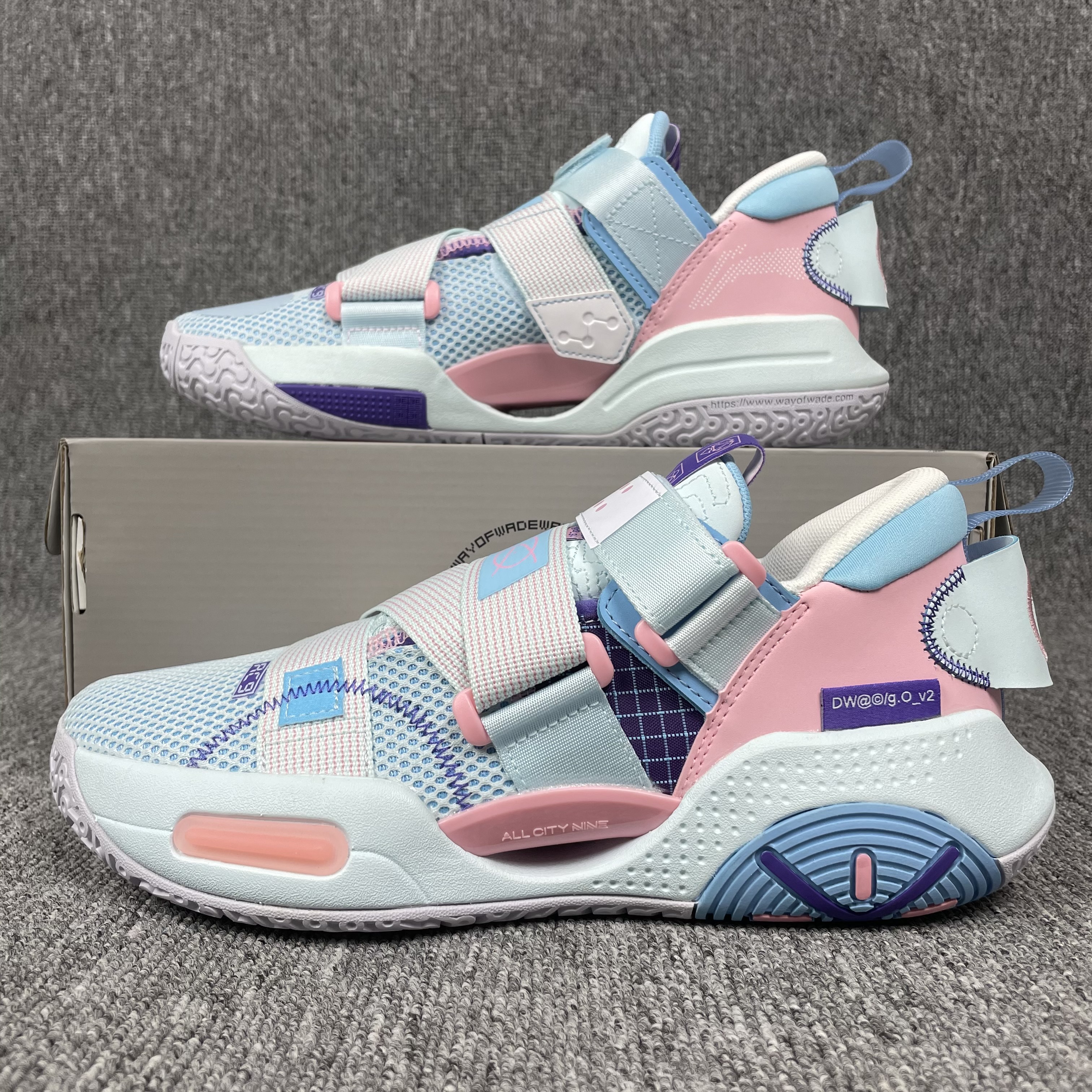 李宁新款韦德之道 全城9 v2绑带魔术贴实战运动篮球鞋abar075-3