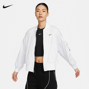 NIKE耐克女子梭织透气外套薄款运动休闲立领防风夹克FN2840-100