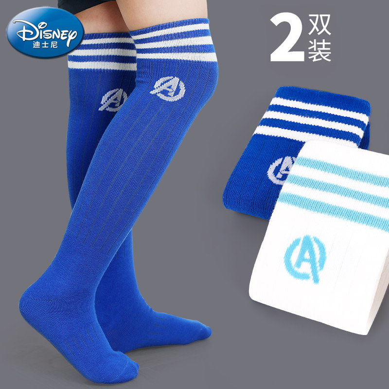迪士尼儿童中筒袜男童过膝夏季薄款篮球袜春秋长筒袜足球运动袜子