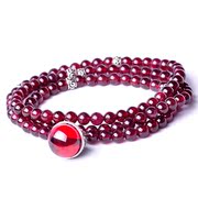 Seven baoshutai silver bracelet 925 Silver 4 a circle IDY Garnet multi-layered women