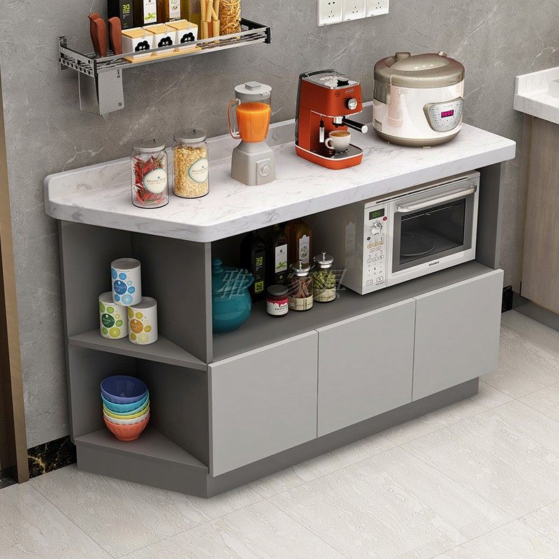 大理石餐边柜厨房橱柜转角柜中岛台多功能储物收纳置物柜切菜台桌