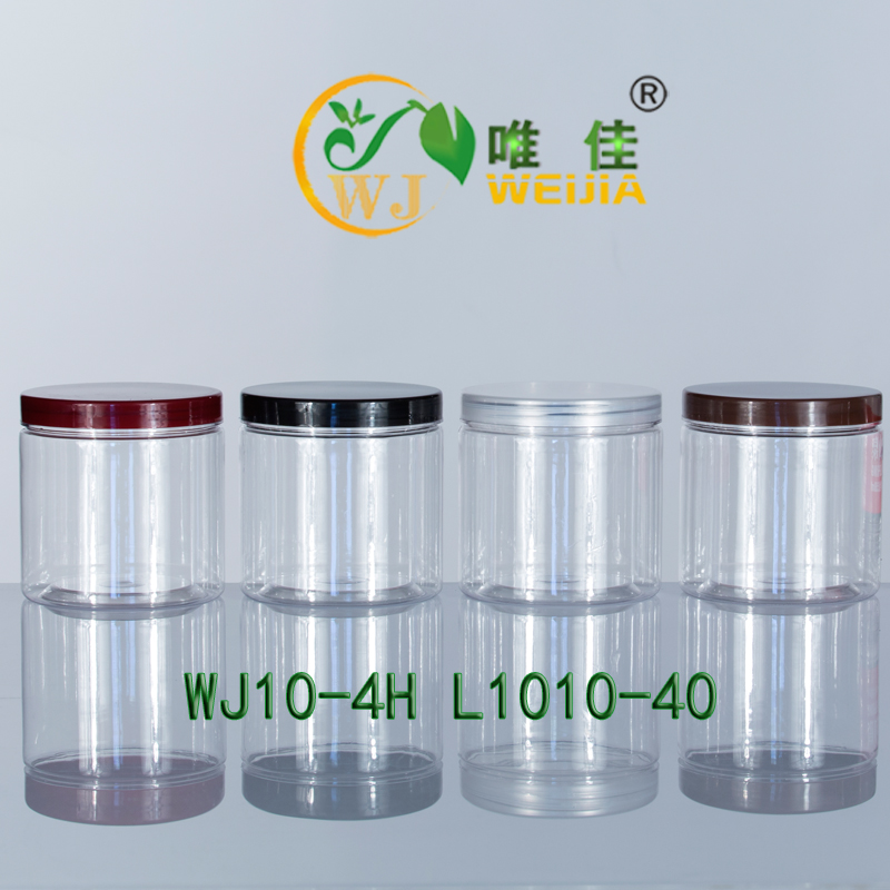 WJ10-4H L1010-40塑料PET罐子包装瓶密封罐透明药材食品瓶690毫升