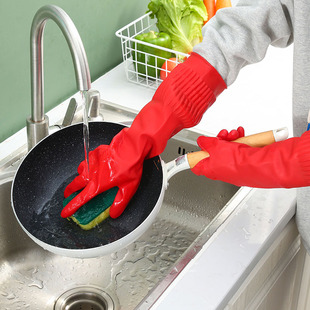 长胶手套橡胶家务洗碗女洗衣厨房防水耐用耐磨加厚加长乳胶