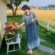 渐变色牛仔连衣裙女2025夏季新款韩系设计感时尚减龄宽松显瘦长裙