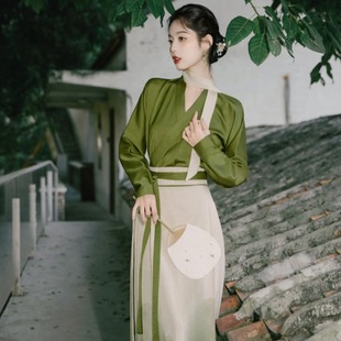 明制汉服女款复古中国风女装汉元素改良马面裙日常新中式国风套装