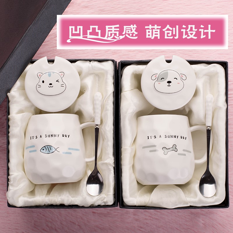 女个性陶瓷马克杯带盖勺可爱情侣款杯一对创意潮流咖啡超萌水杯子|msdalam kategori pinggan mangkuk, Cup/cawan/cerek, Mug - dari Buy2taobao.com untuk memberikan perkhidmatan ejen Taobao profesional membeli