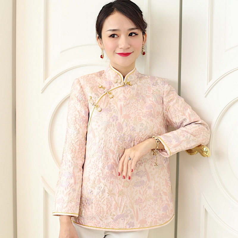 陈丽宇粉色短款旗袍上衣女长袖中国风复古刺绣小凤仙宴会礼服松身在类目 女装/女士精品, 婚纱/旗袍/礼服, 旗袍中 - 来自Buy2taobao.com提供专业的淘宝代购服务