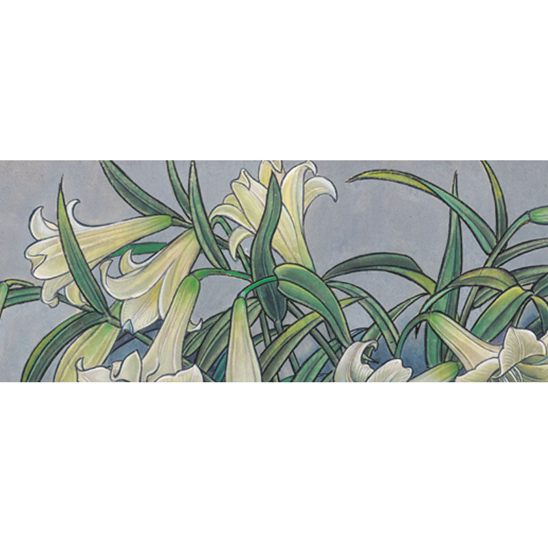 现代壁画,工笔重彩的开拓者《百合》综合版 版画