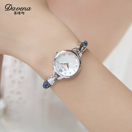 新款Davena蒂玮娜小巧秀气手表立体水晶带细腻珍珠贝母表盘女手表